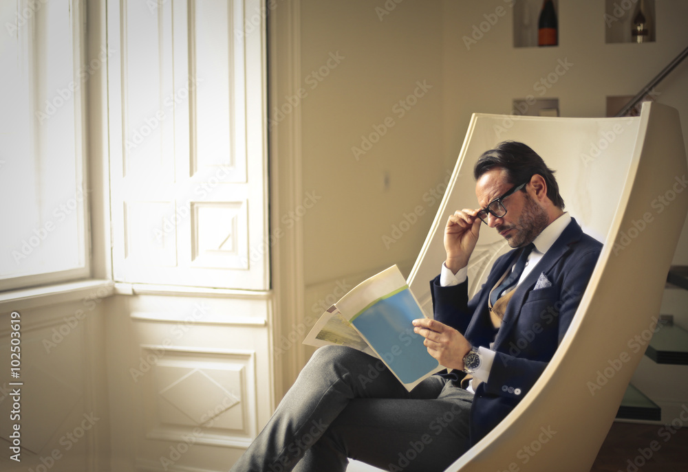 Elegant man sitting