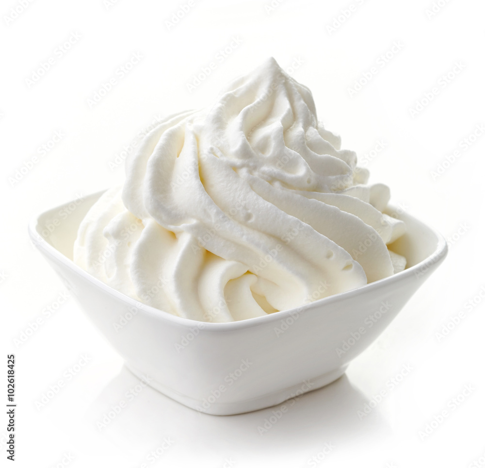 bowl of whipped cream