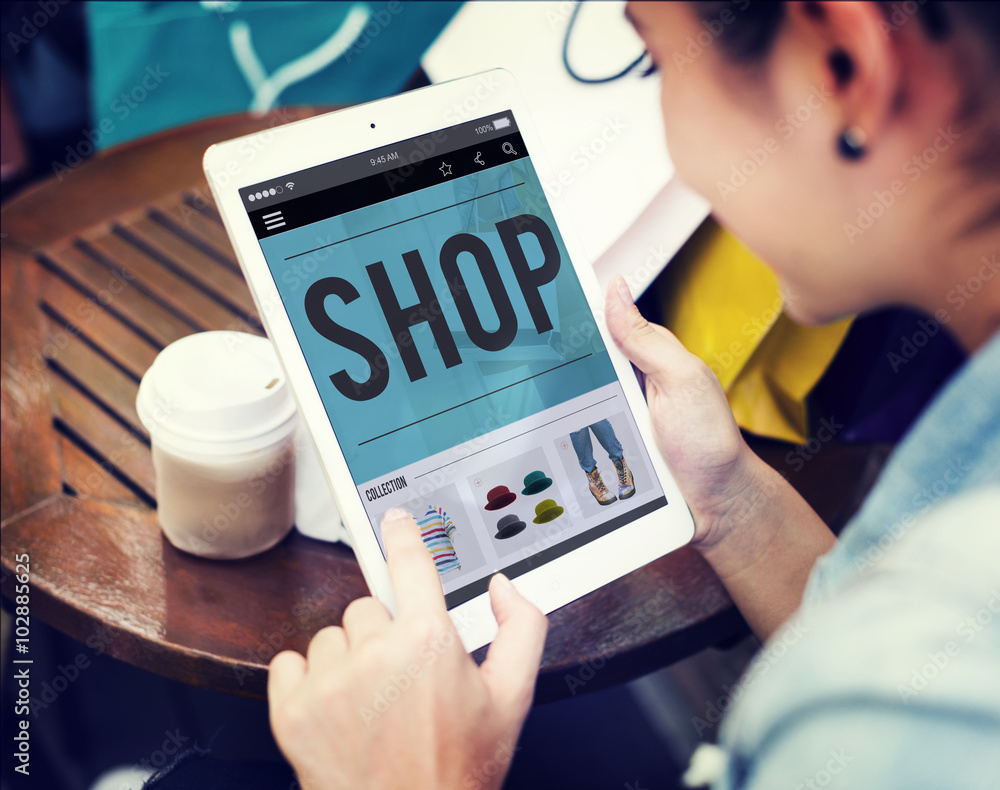 Shop Shopping Buying Paying Ordering Commercial Concept