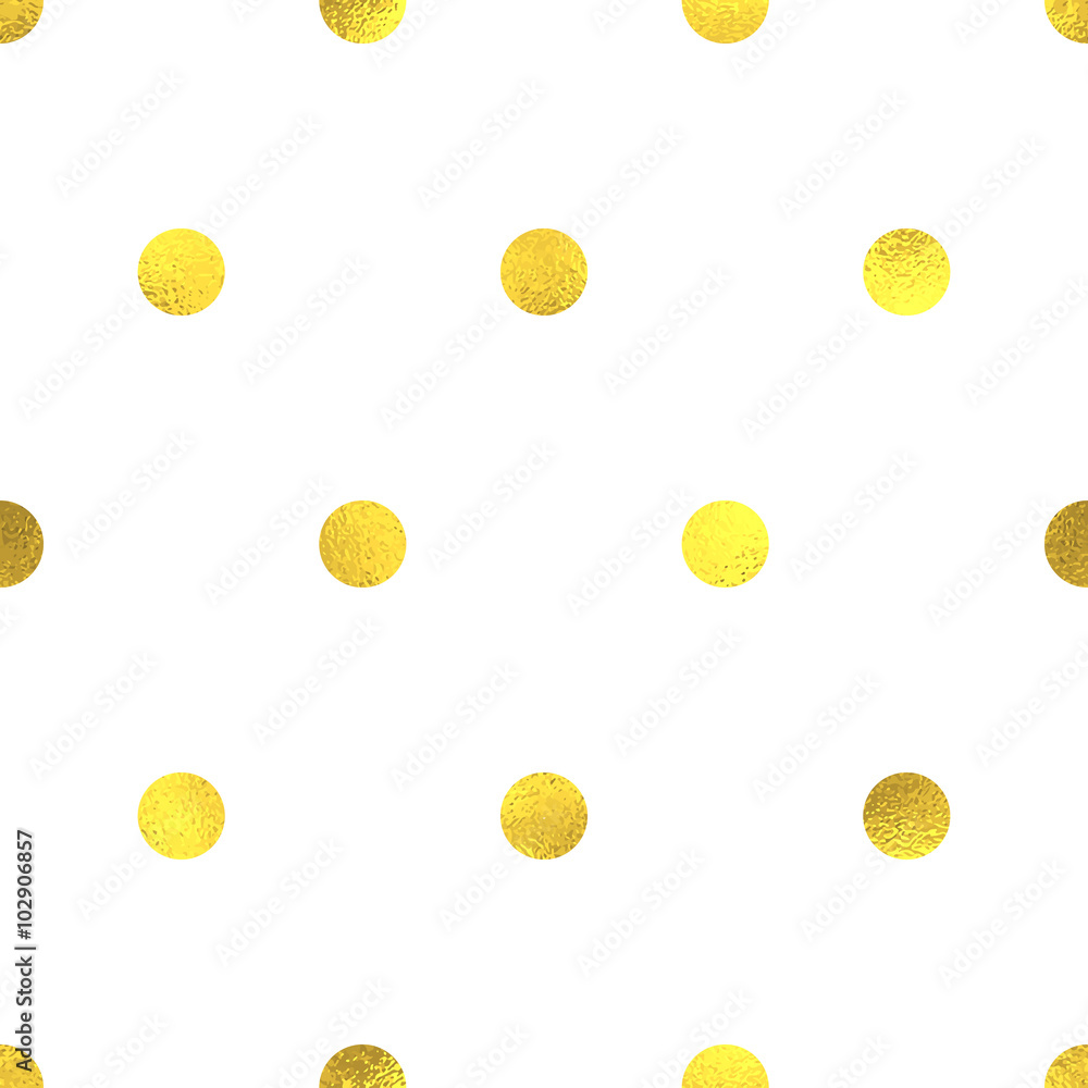 Gold glittering foil seamless pattern background with circles