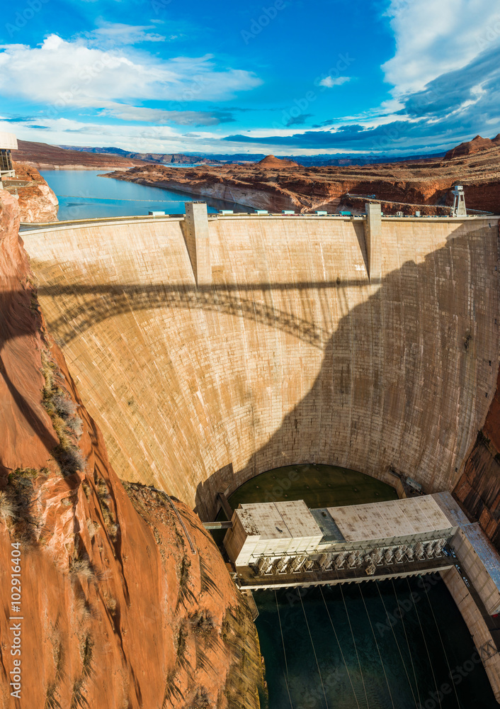 Glen Canyon Dam over Colorado near Page, Arizona