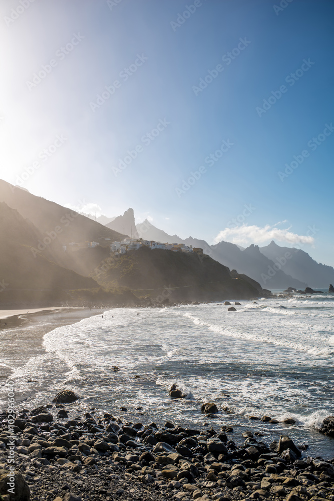 特内里费岛Tagana村附近的海岸线