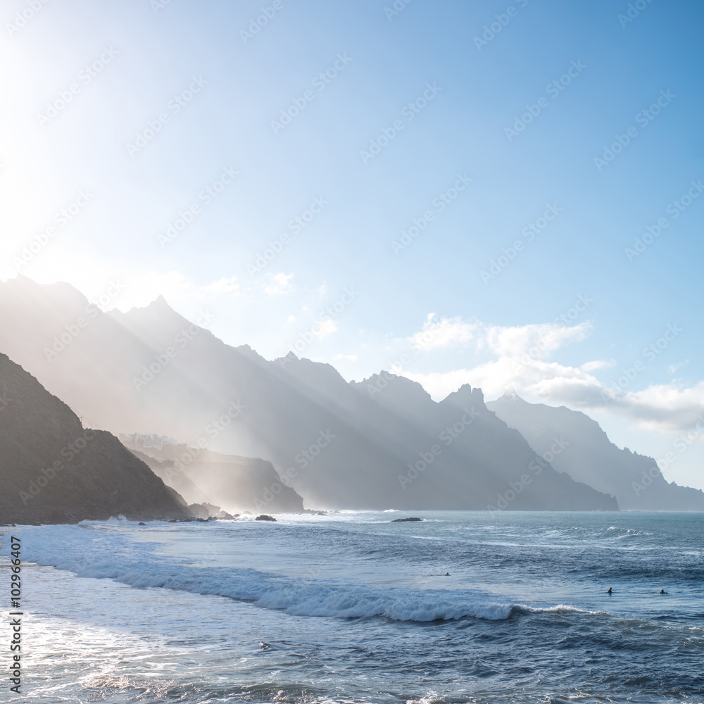 特内里费岛Tagana村附近的海岸线