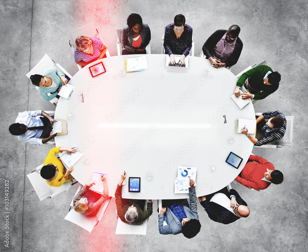 Group of Diverse Business People in a Meeting  Concept