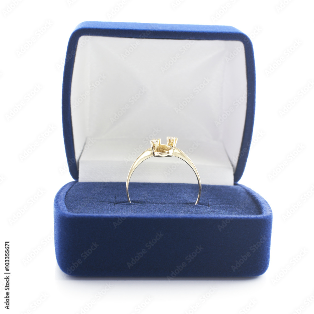 Gold ring in a box