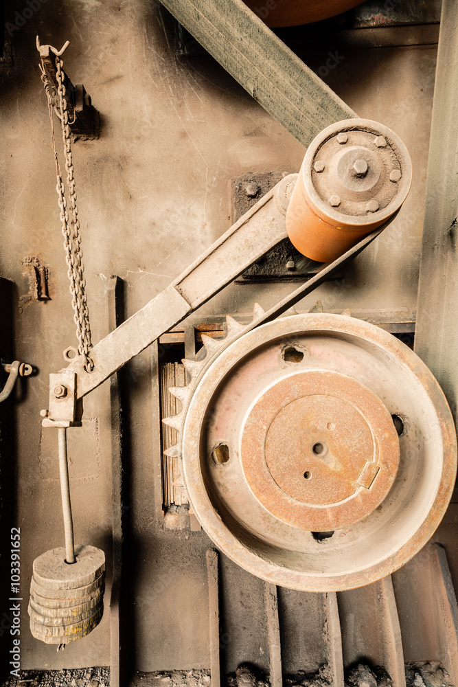 Old industrial equipment abstract background