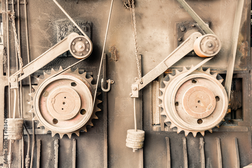 Old industrial equipment abstract background