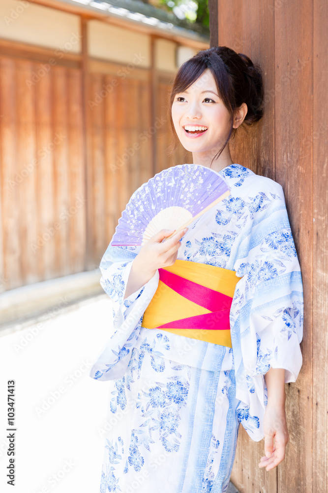 portrait of japanese woman wearing kimono