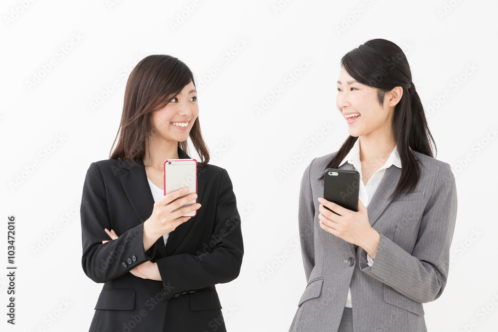 asian businesswomen isolated on white background