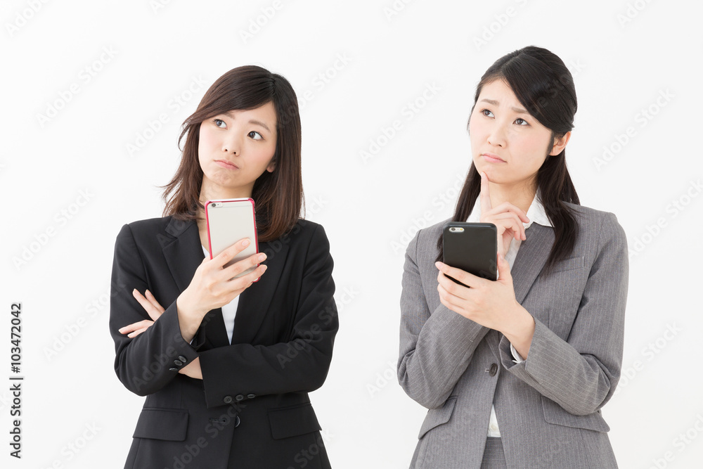 asian businesswomen isolated on white background