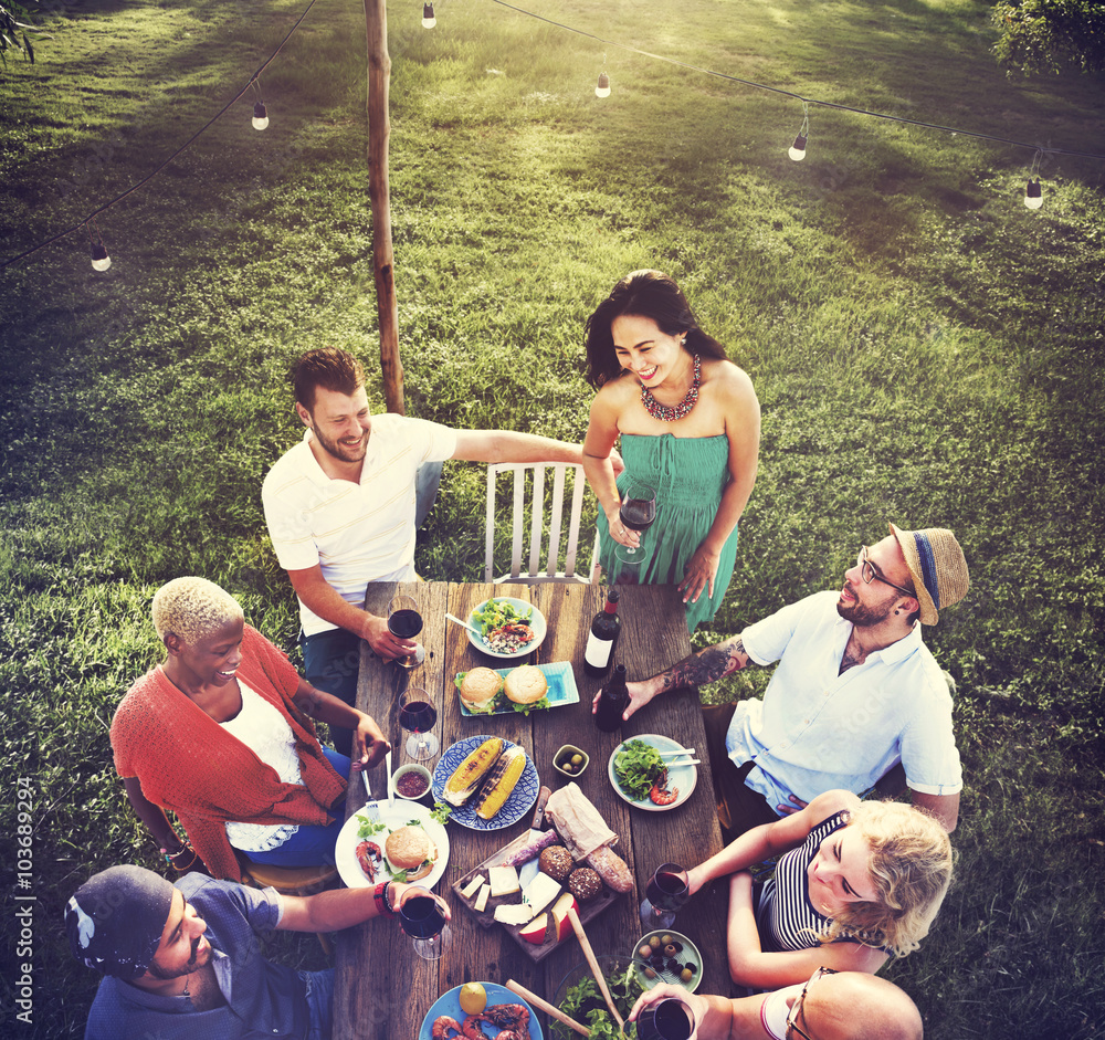 Friends Friendship Outdoor Dining People Concept