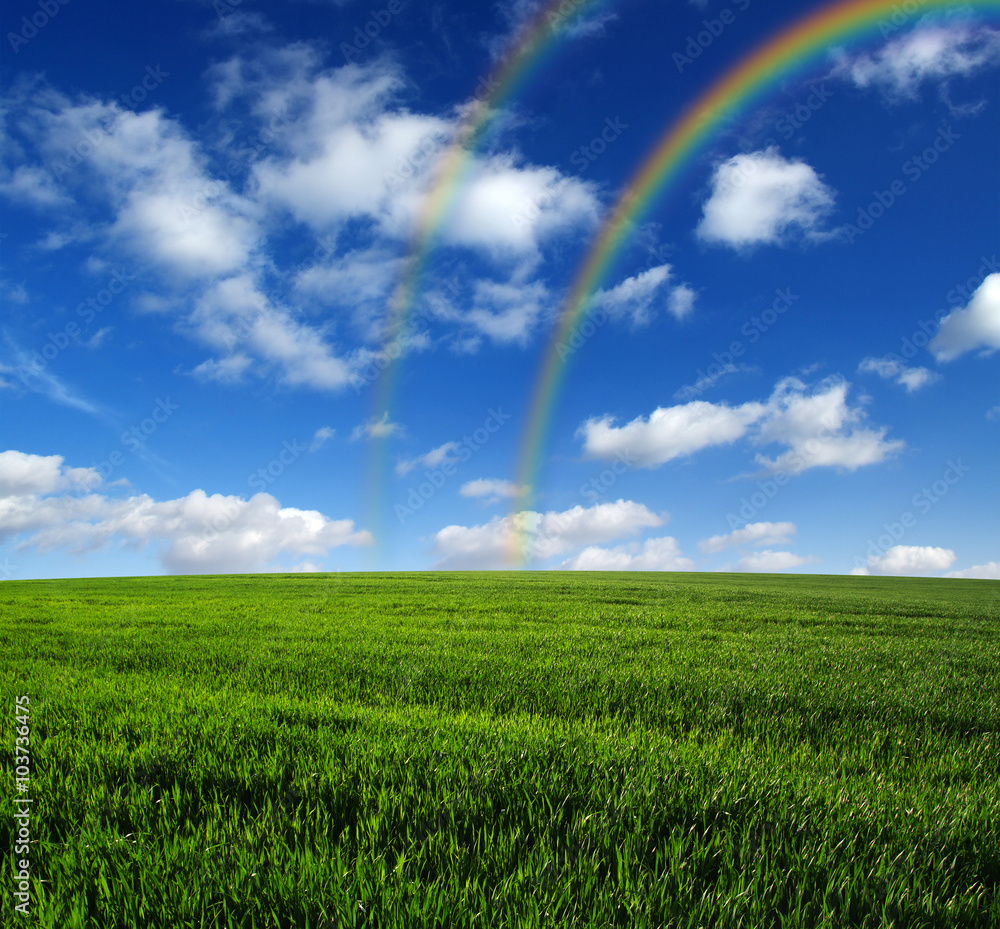 Rainbow on landscape