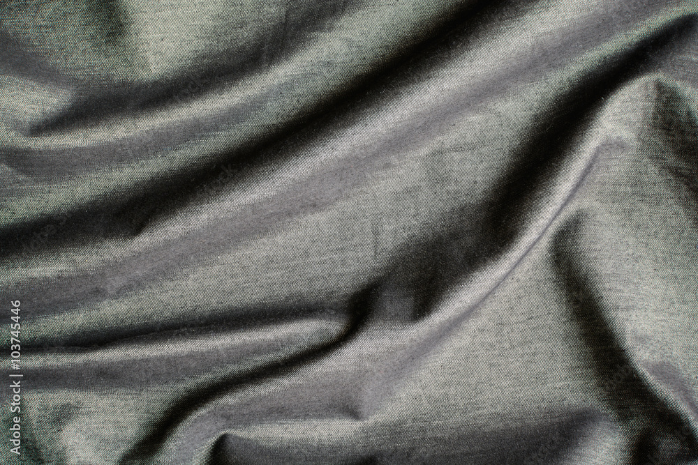 rippled black silk fabric background