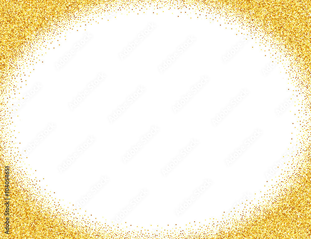 Vector gold glitter abstract background, golden sparkles on white background, design template