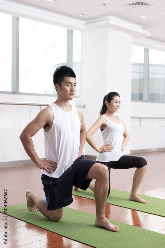 people working out in modern gym