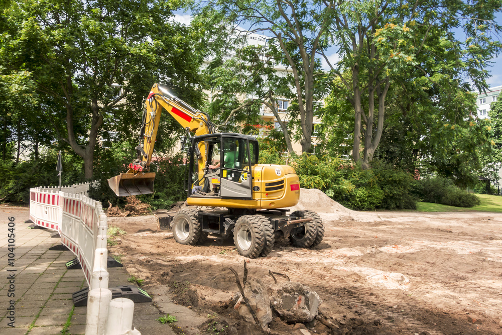 Bagger auf der Baustelle