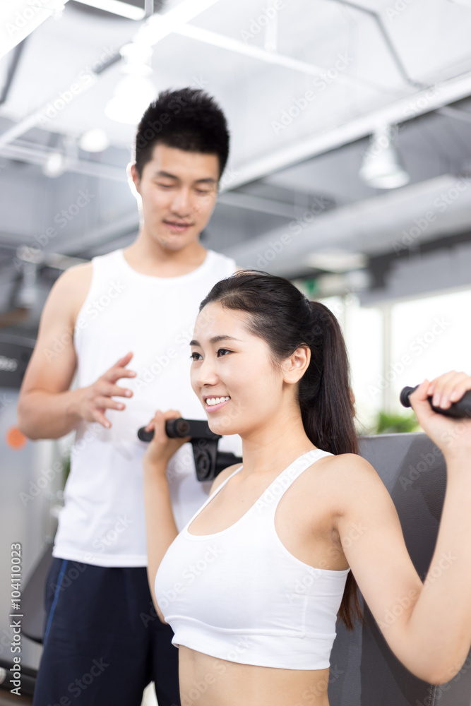 people working out in modern gym