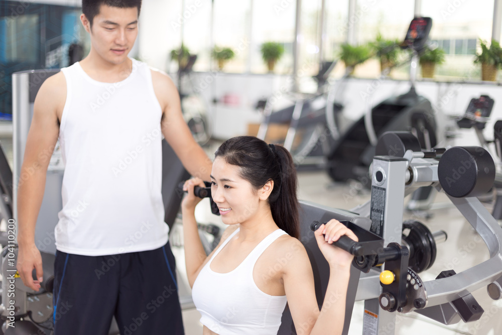 people working out in modern gym