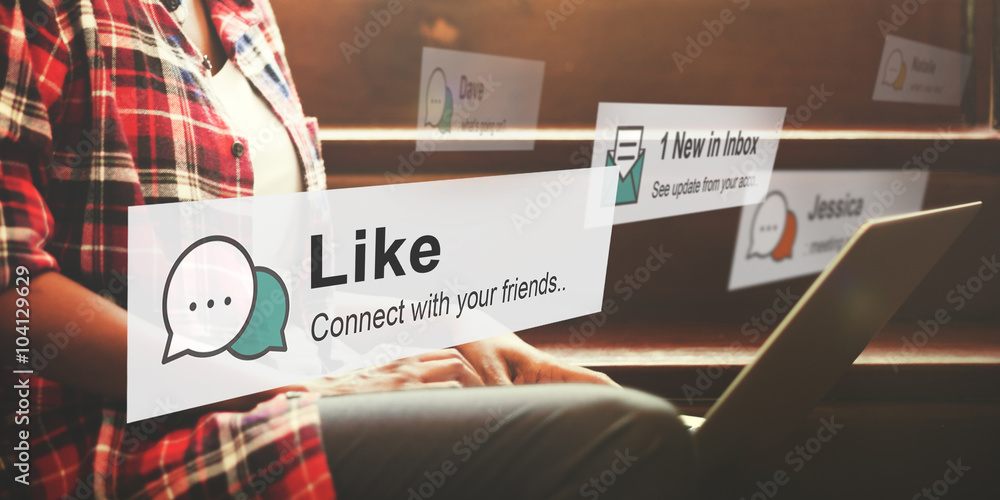 Like Share Social Media News Feed Concept