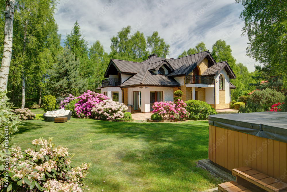 Recreational area with large lawn