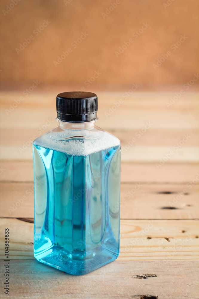 front view plastic bottle of mouthwash