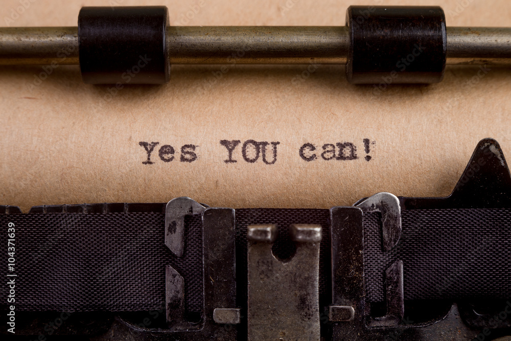 typed words on a Vintage Typewriter