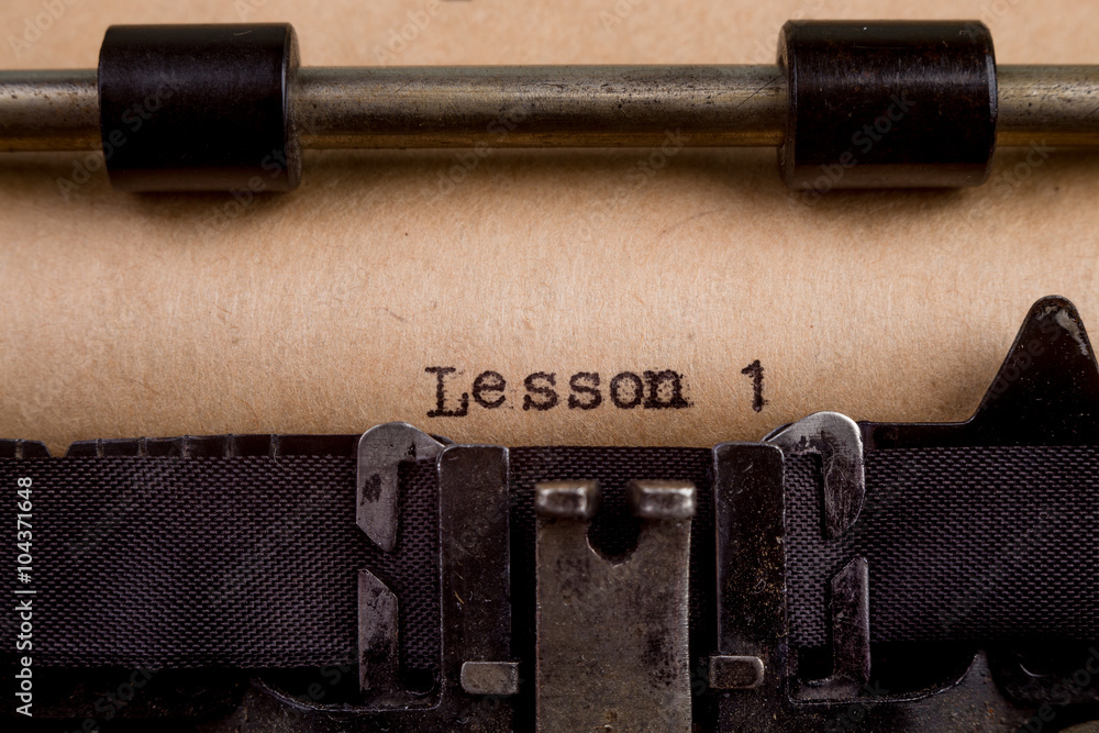 typed words on a Vintage Typewriter