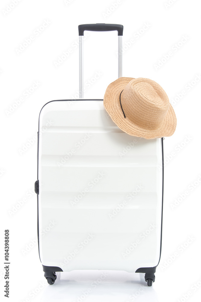 travel bag and straw hat