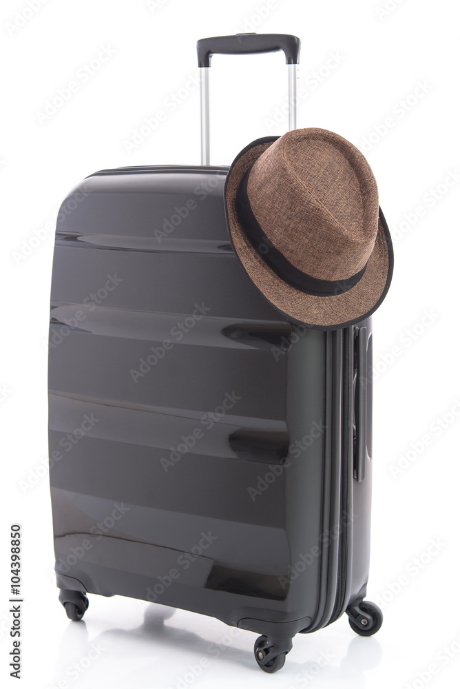 travel bag and straw hat