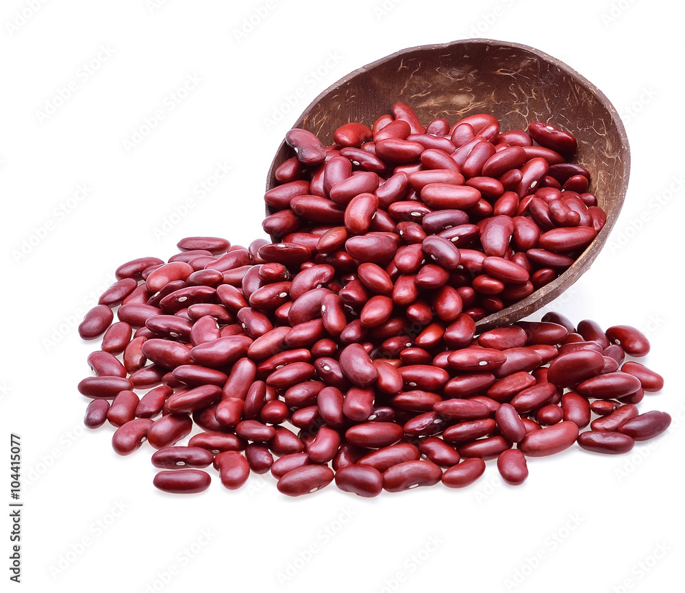 Red beans isolated on white background