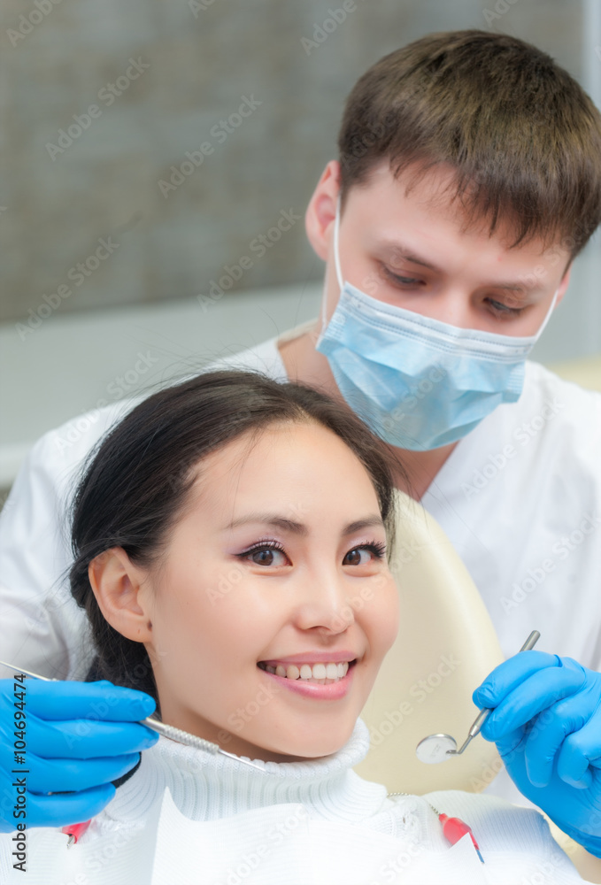 Young female patient at dentist office