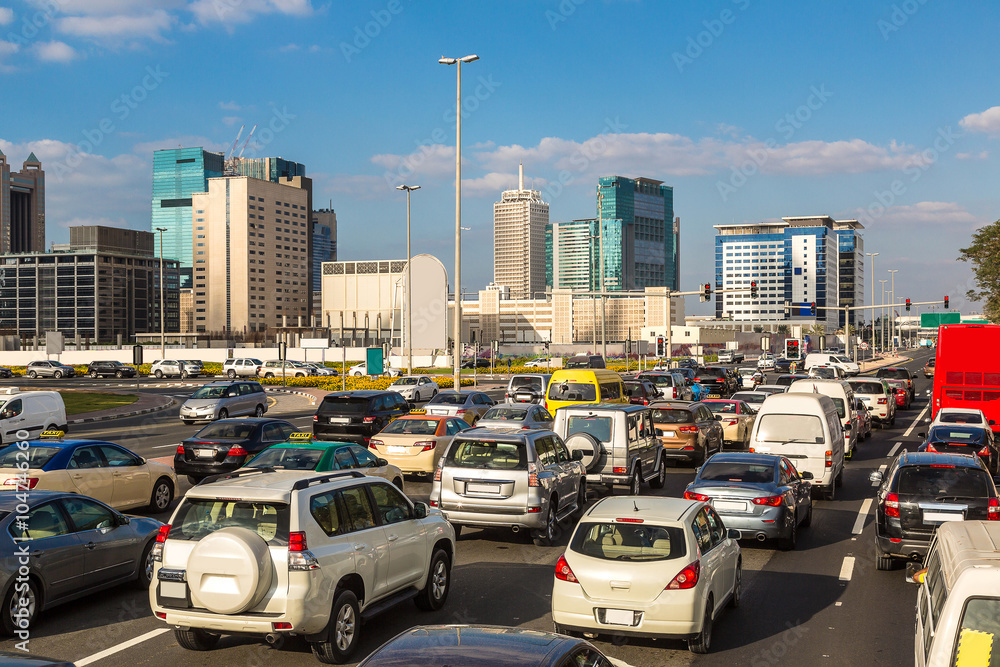 Traffic jam in Dubai