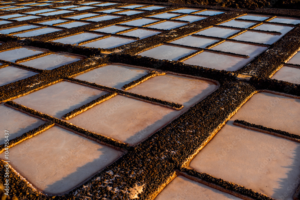 Volcanic pools on the salt manufacturing Fuencaliente on the south of La Palma island in Spain