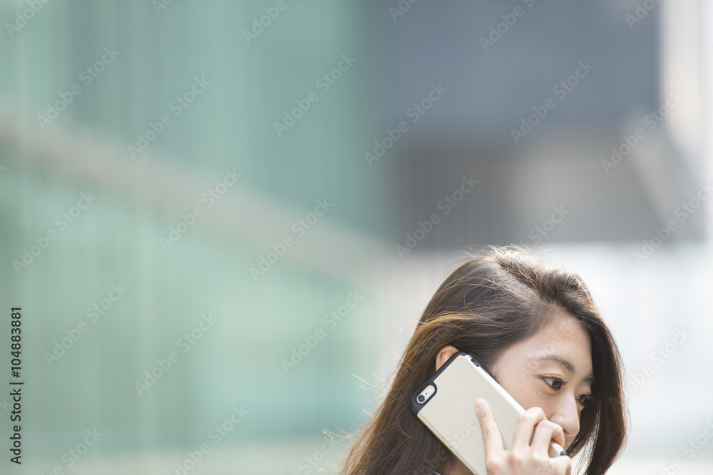 Women are talking on smartphone