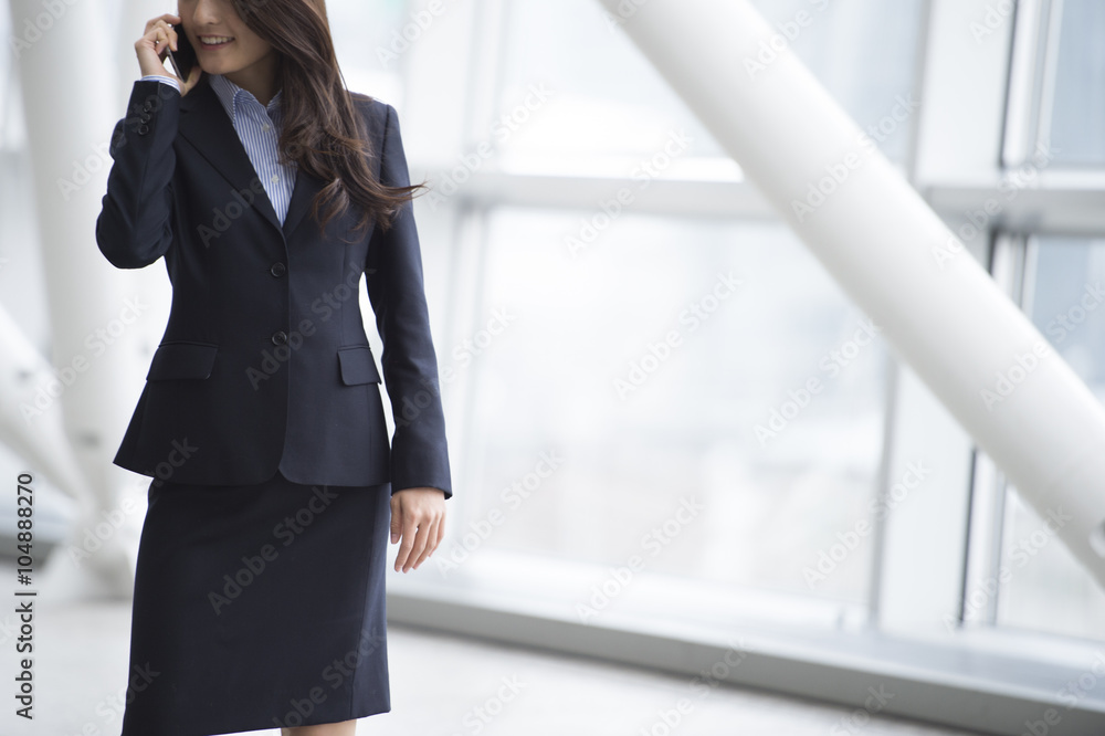 Women during job hunting wearing a suit