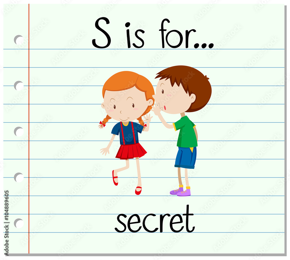 Flashcard letter S is for secret