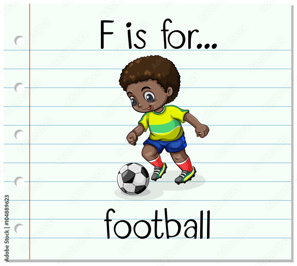 Flashcard letter F is for football