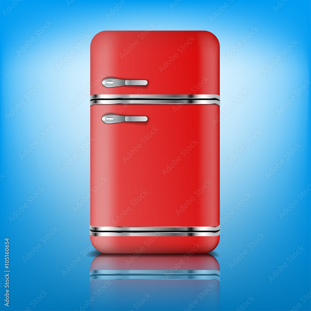 Retro Fridge refrigerator in red retro color