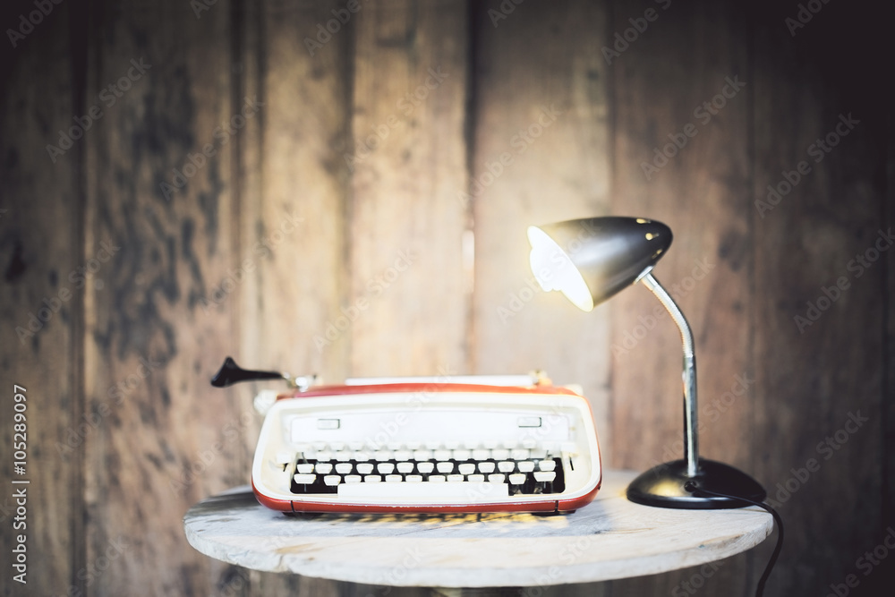 Typing machine and lamp