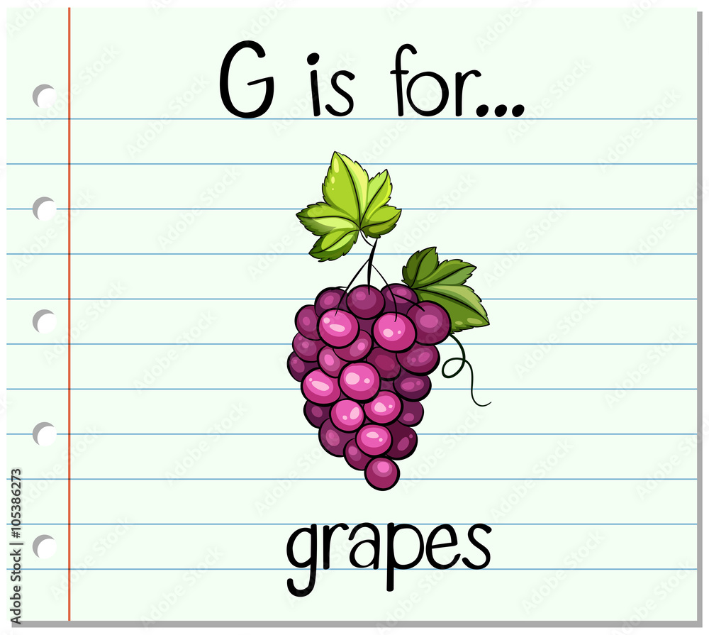 Flashcard letter G is for grapes