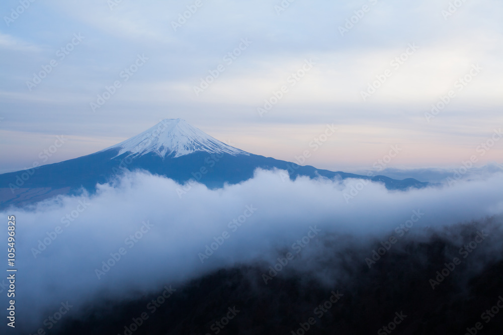 Mountain Fuji and cloud seen from Mountain Mitsutoge