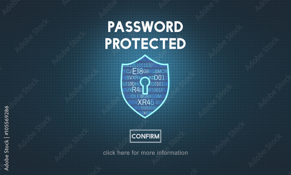 Password Protected Privacy Safety Private Concept