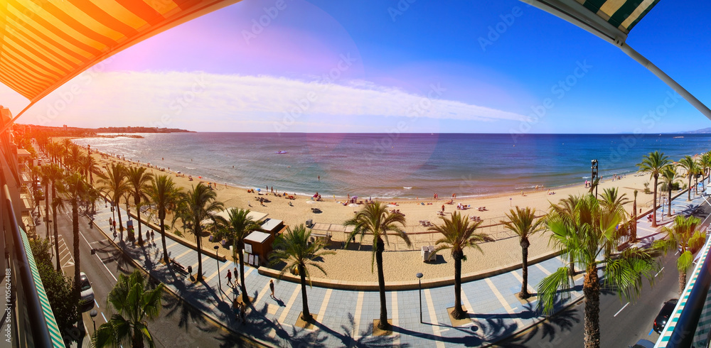 View of Platja Llarga beach in Salou Spain