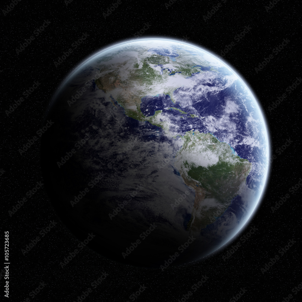 View of the planet Earth in space