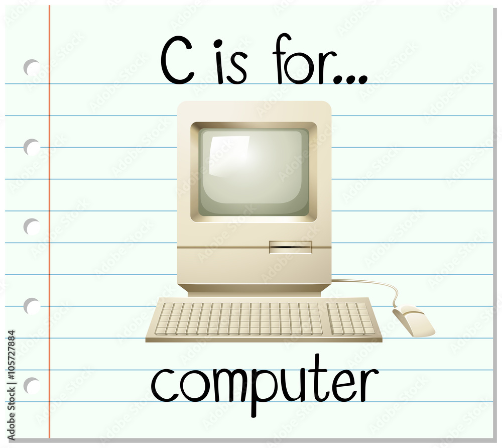 Flashcard字母C用于计算机