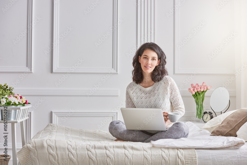 woman working on a laptop