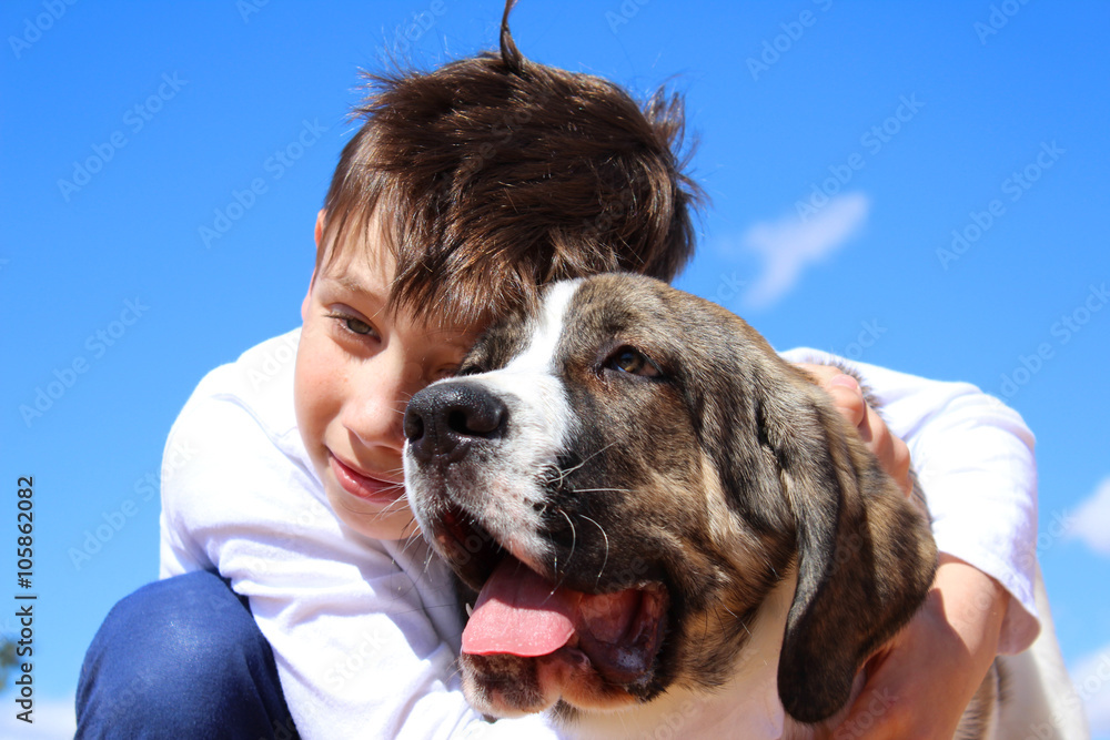 boy with dog