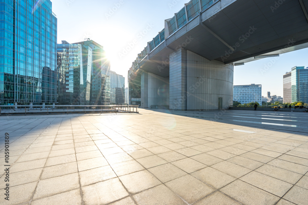 北京现代建筑正面大理石地板