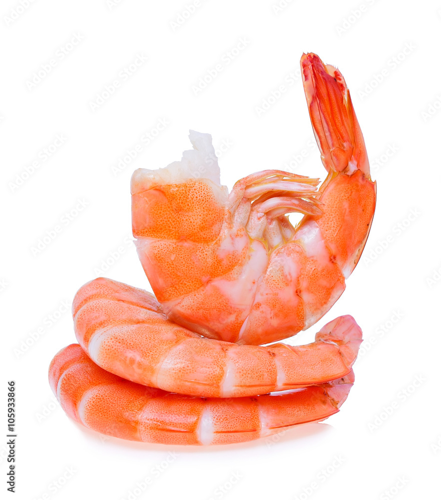 Prawns isolated on White Background.