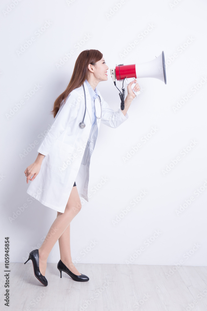 doctor woman with speaker